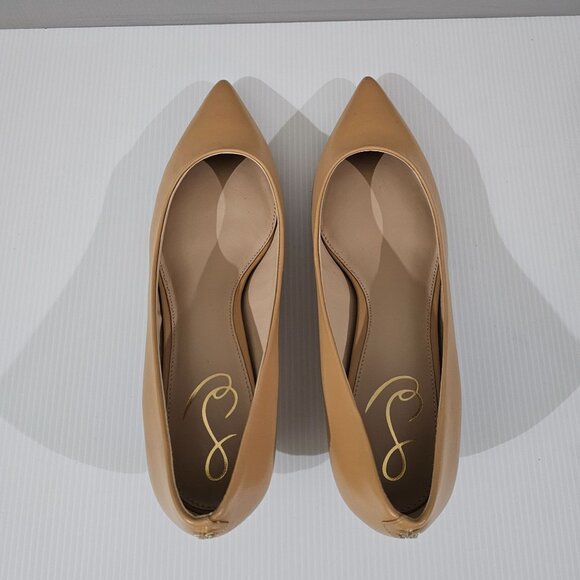 Sam Edelman Franci Pointed Toe Pump Kitten Heel Luxe Tan Leather Size 9.5 NWOT - Picture 8 of 13